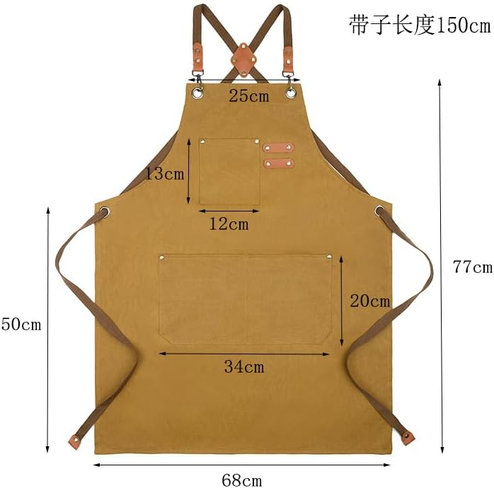 Duogoo Kitchen Chef Aprons for Women and Men with 3 Pockets for Cooking BBQ Bib Work - Image 2